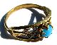 Medieval Gold Gilt Ring With Stunning Clasped Blue Turquiose Gem 17th Century European photo 1