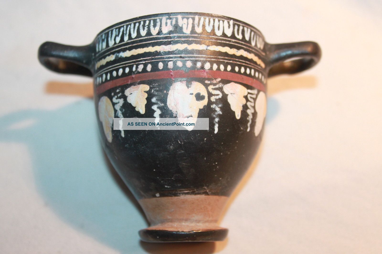 Quality Ancient Skyphos Greek Pottery 4th Bc Wine Cup Greek photo