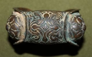 Antique Medieval Greek Folk Crusader Fertility Bronze Bracelet photo