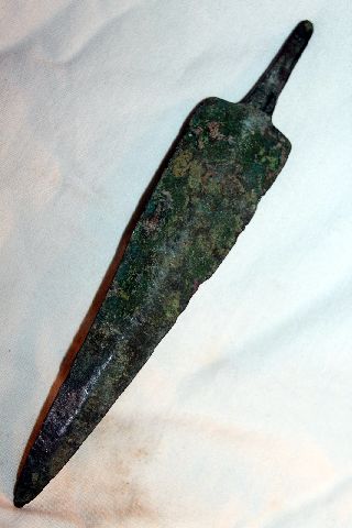 Large Ancient Greek Bronze Spearhead 8/7th Cent Bc photo
