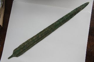 Very Large Ancient Luristan Bronze Spearhead 9/8th Cent Bc photo