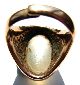 Post Medieval Era Heavy Gold Gilt Ring - Orthoclase Moonstone 18th Century European photo 2