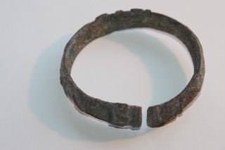 Ancient Luristan Bronze Bangle Bracelet 900 Bc photo