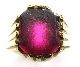 Medieval Era Gold Gilt Ring With Clasped Purple Glass Setting 16th Century European photo 2
