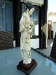 Antik Chinese Lady 19th.  Ct High 43,  5 Cm Silver Inlay Woodenstand Chinese photo 1