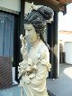 Antik Chinese Lady 19th.  Ct High 43,  5 Cm Silver Inlay Woodenstand Chinese photo 5