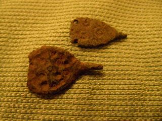 Anglo Saxon Clothes Fastener X 2,  Ring / Dot Design,  Hooks Missing photo