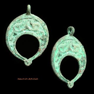 Old Islamic Bronze Lunular Pendant photo