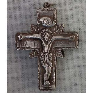 Antique Post Byzantine Silver Orthodox Pectoral Reliquary Cross 16th - 17th C photo