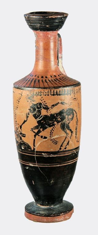 Greek Lekythos Depicting The Centaur Cheiron photo