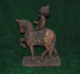 Antique Islamic Ottoman Wood Wooden Suleyman The Magnificient On Horse Figure photo