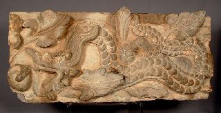 Ancient Chinese Han Dynasty Ceramic Dragon Tile Rare photo
