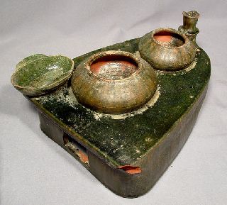 Authentic Antique Ancient Chinese Han Dynasty Ceramic Stove Model 2000 Year Old photo