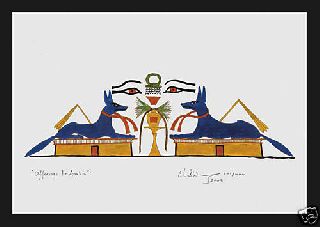Offerings To Anubis ' ; Ancient Egyptian Signed Print photo