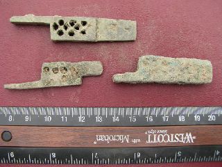 3 Ancient Medieval To Roman Bronze Lock Bolts 6313 photo