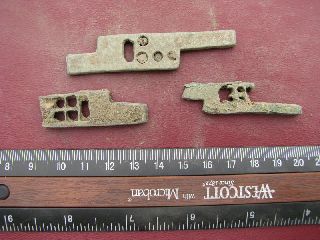 3 Ancient Medieval To Roman Bronze Lock Bolts 6340 photo