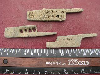 3 Ancient Medieval To Roman Bronze Lock Bolts 6332 photo