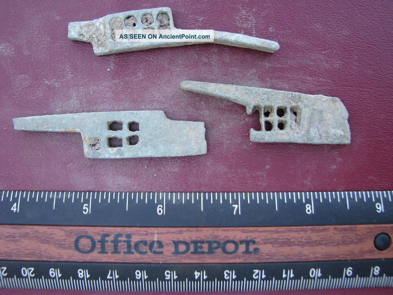 3 Ancient Medieval To Roman Bronze Lock Bolts 5099 Roman photo
