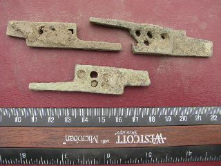 3 Ancient Medieval To Roman Bronze Lock Bolts 6345 photo