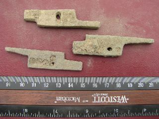 3 Ancient Medieval To Roman Bronze Lock Bolts 6344 photo