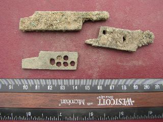 3 Ancient Medieval To Roman Bronze Lock Bolts 6325 photo