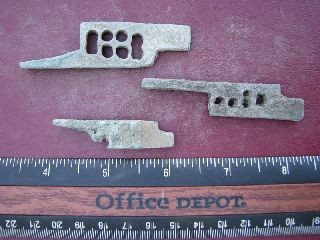 3 Ancient Medieval To Roman Bronze Lock Bolts 5108 photo