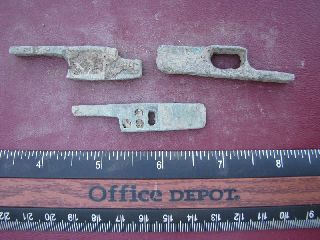 3 Ancient Medieval To Roman Bronze Lock Bolts 5114 photo