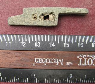 Small Ancient Medieval To Roman Bronze Lock Bolt 6359 photo
