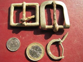 Collection Of 3 Medieval And Later Buckles 1774 photo