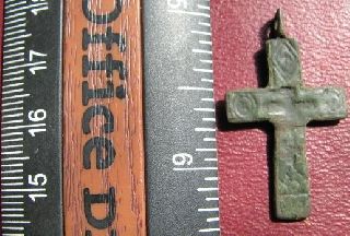 18th - 19th Century Ancient Old Bronze Cross U5 - 2 photo