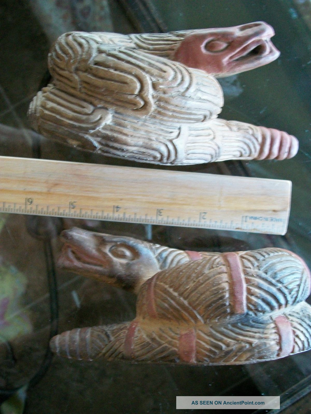 Antique (2) Terracotta Rattlesnakes Pit Fired Anthropomorphic Symbolic Spiritual The Americas photo