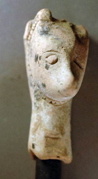 Ibex Head,  Egyptian New Kingdom Clay Over 3000 Years Old photo
