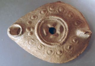 Oil Lamp,  Byzantine Clay Over 2000 Years Old photo