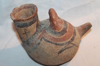 Good Ancient Greek Pottery Daunian Askos Feeder 6th C Bc photo