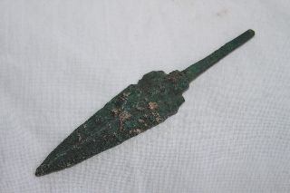 Ancient Greek Bronze Spearhead 8/7th Cent Bc photo