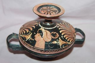 Ancient Greek Pottery Red Figure Lekannis 4th Century Bc photo