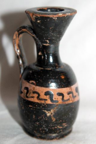 Ancient Greek Pottery Key Pattern Lekythos 4th Century Bc photo