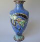 Cloisonne Vase Ancient Chinese Cobaltblue Dragon 5claws Far Eastern photo 1
