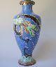 Cloisonne Vase Ancient Chinese Cobaltblue Dragon 5claws Far Eastern photo 4