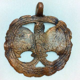 Early 14th Century.  Large Copper Horse Pendent. photo