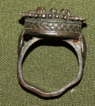 Antique Medieval Greek Bronze Folk Ring photo