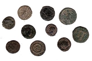 A Group Of Roman Coins Found In Norfolk. photo