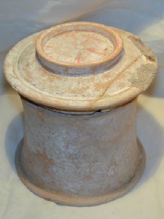 Ancient Greek Canosan Pottery Pyxis 4th Bc Wine Cup photo
