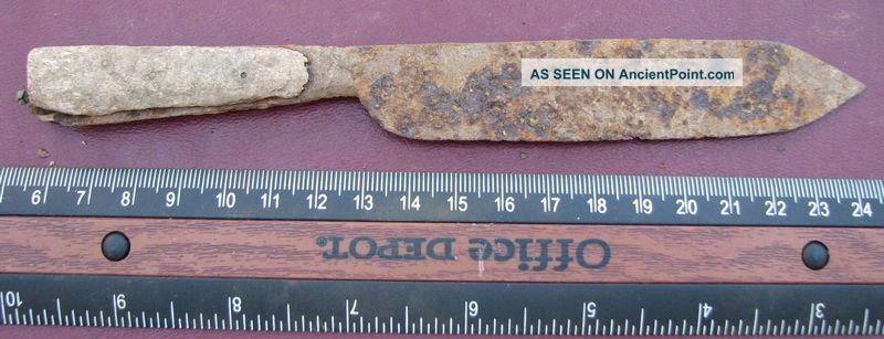 Ancient Medieval Iron Knife W Bone Handle 5025 Roman photo