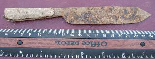 Ancient Medieval Iron Knife W Bone Handle 5025 photo