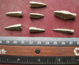 Metal Detector 7 Authentic Ancient Scythian Bronze Arrowheads 7484 photo