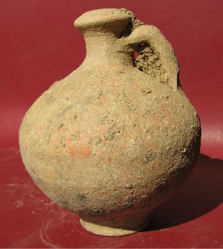 Authentic Ancient Roman Uncleaned Pottery Terra Cotta Clay Vessel Pot 7608 photo
