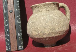 Authentic Ancient Roman Uncleaned Pottery Terra Cotta Clay Vessel Pot 7618 photo