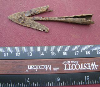 Ancient Medieval Iron Swallowtail Arrowhead 6631 photo