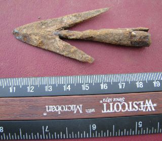 Ancient Medieval Iron Swallowtail Arrowhead 6632 photo